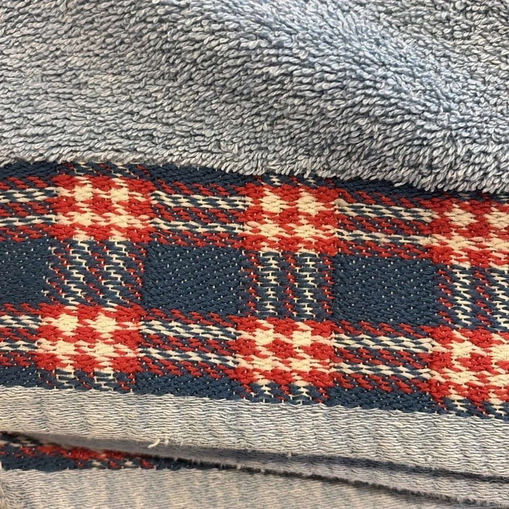 Vintage Ralph Lauren USA Americana Blue Hand Towel - 29 1/2 X 16 Flag Tag